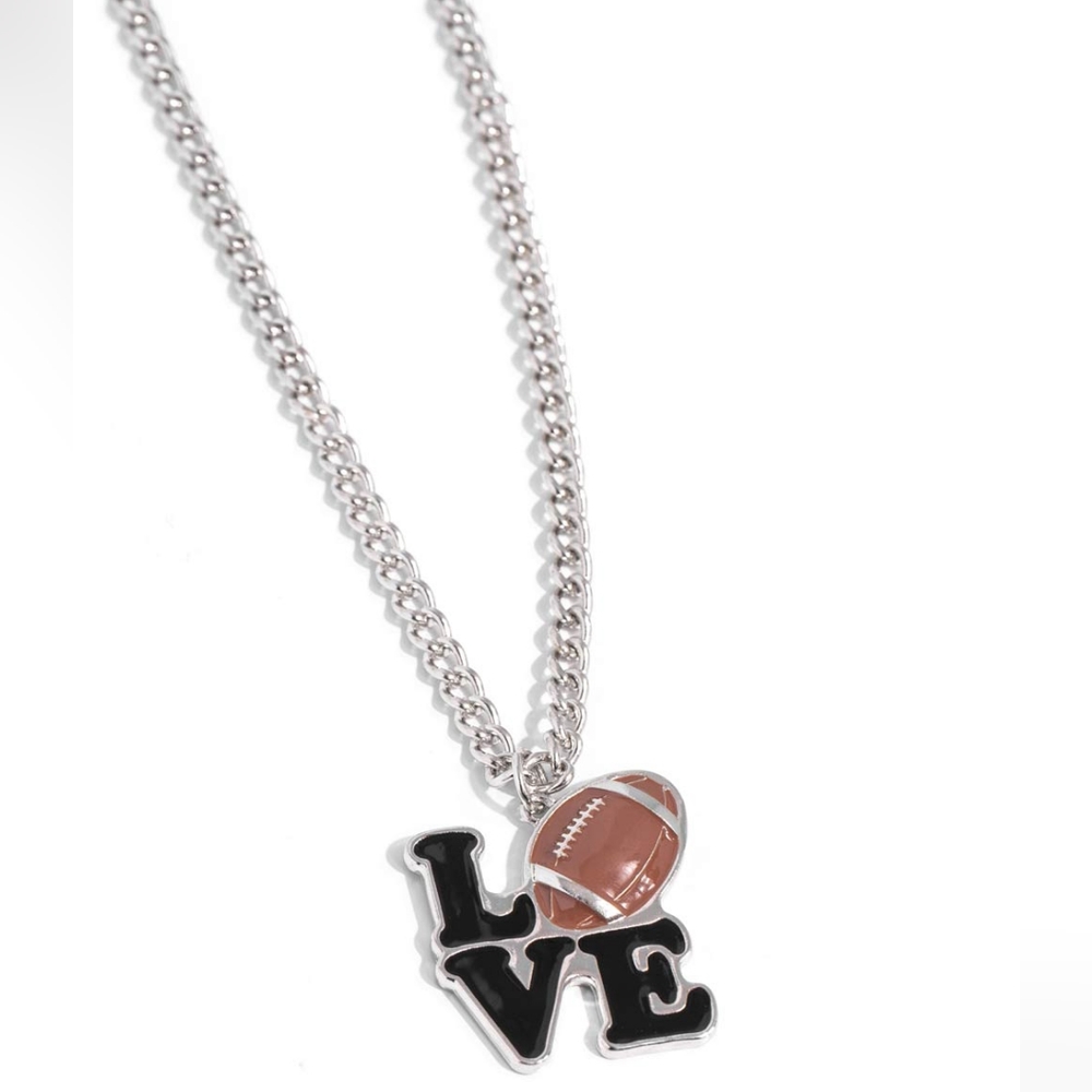 Tender Touchdown Brown Silver Necklace Rare find!!! Football Sports Coll…